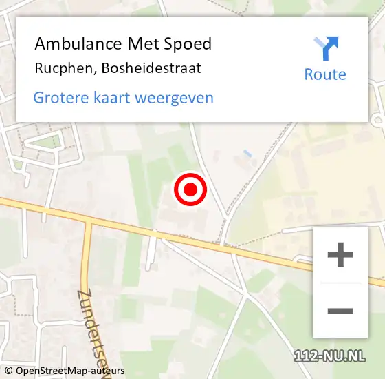 Locatie op kaart van de 112 melding: Ambulance Met Spoed Naar Rucphen, Bosheidestraat op 8 augustus 2016 14:54