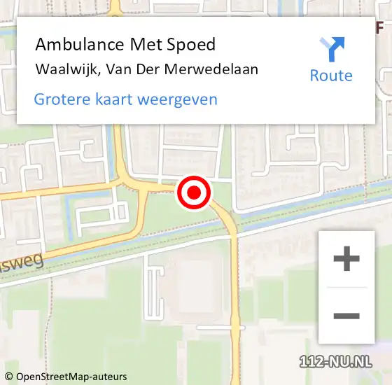 Locatie op kaart van de 112 melding: Ambulance Met Spoed Naar Waalwijk, Van Der Merwedelaan op 8 augustus 2016 15:14