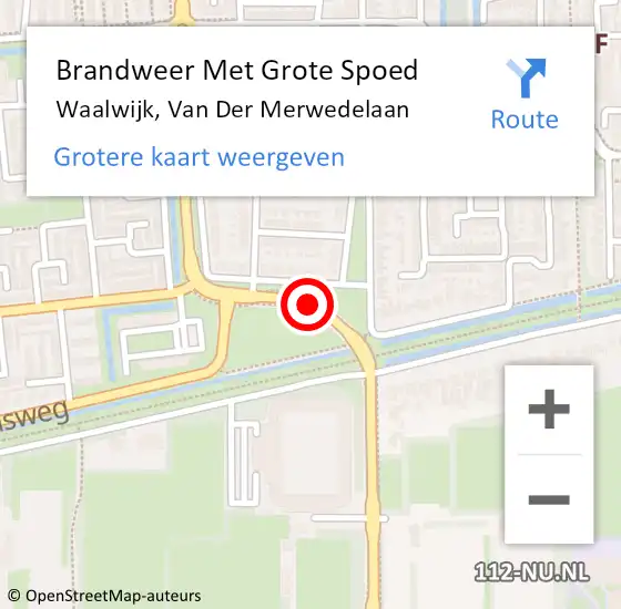 Locatie op kaart van de 112 melding: Brandweer Met Grote Spoed Naar Waalwijk, Van Der Merwedelaan op 8 augustus 2016 15:16