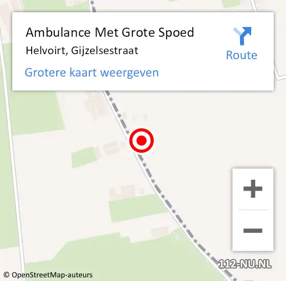 Locatie op kaart van de 112 melding: Ambulance Met Grote Spoed Naar Helvoirt, Gijzelsestraat op 8 augustus 2016 15:17