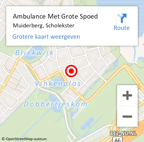 Locatie op kaart van de 112 melding: Ambulance Met Grote Spoed Naar Muiderberg, Scholekster op 23 december 2013 18:35