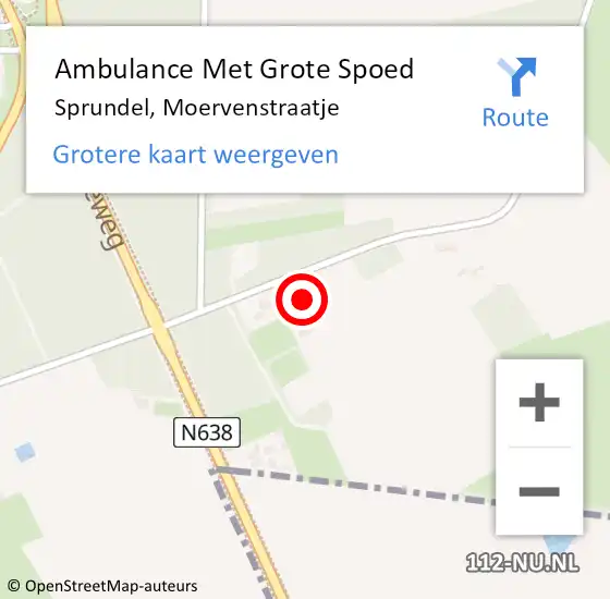 Locatie op kaart van de 112 melding: Ambulance Met Grote Spoed Naar Sprundel, Moervenstraatje op 9 augustus 2016 09:37