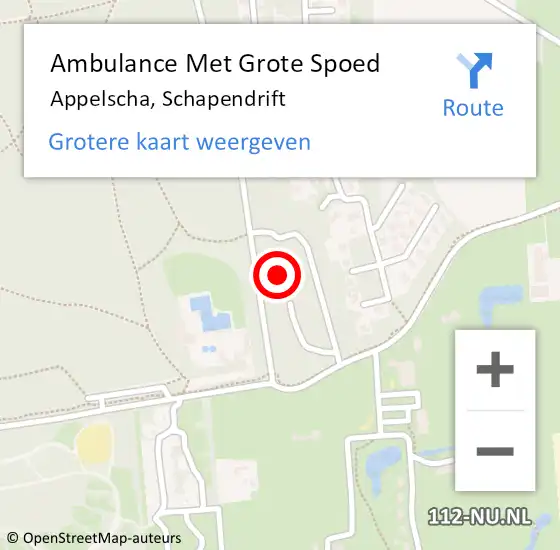 Locatie op kaart van de 112 melding: Ambulance Met Grote Spoed Naar Appelscha, Schapendrift op 9 augustus 2016 13:19