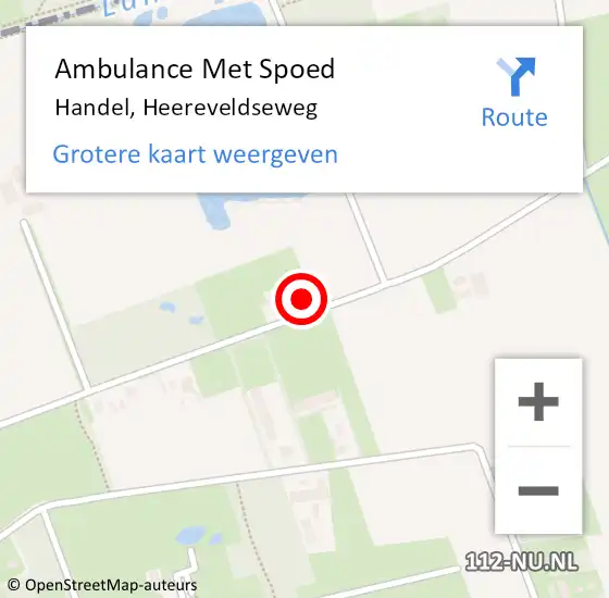 Locatie op kaart van de 112 melding: Ambulance Met Spoed Naar Handel, Heereveldseweg op 9 augustus 2016 15:54