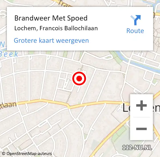 Locatie op kaart van de 112 melding: Brandweer Met Spoed Naar Lochem, Francois Ballochilaan op 9 augustus 2016 17:03