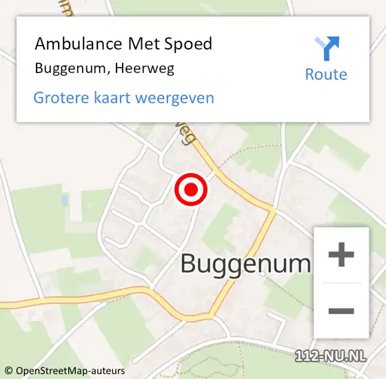 Locatie op kaart van de 112 melding: Ambulance Met Spoed Naar Buggenum, Heerweg op 9 augustus 2016 17:30