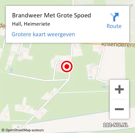 Locatie op kaart van de 112 melding: Brandweer Met Grote Spoed Naar Hall, Heimeriete op 9 augustus 2016 18:47