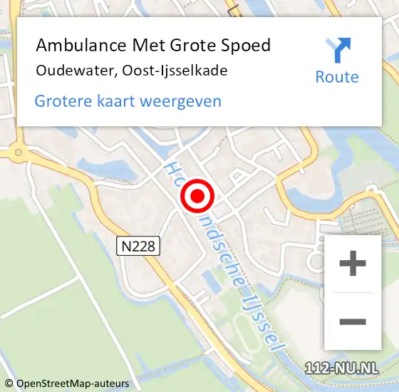 Locatie op kaart van de 112 melding: Ambulance Met Grote Spoed Naar Oudewater, Oost-Ijsselkade op 6 september 2013 16:00