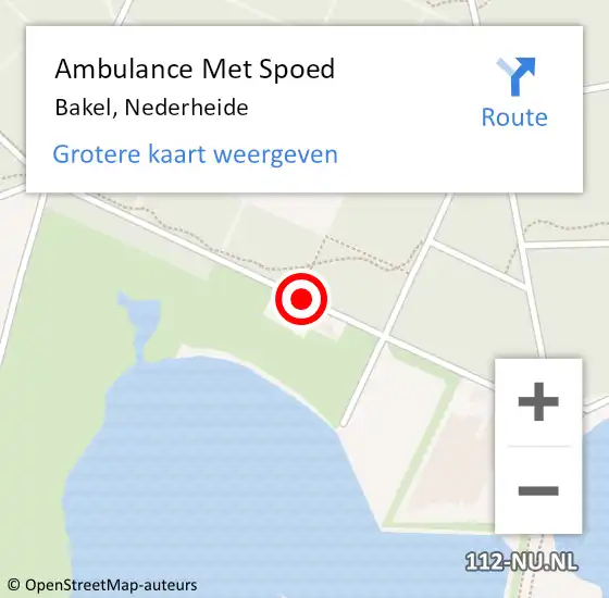 Locatie op kaart van de 112 melding: Ambulance Met Spoed Naar Bakel, Nederheide op 9 augustus 2016 20:29