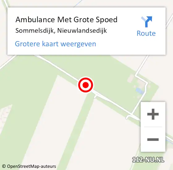 Locatie op kaart van de 112 melding: Ambulance Met Grote Spoed Naar Sommelsdijk, Nieuwlandsedijk op 9 augustus 2016 21:03