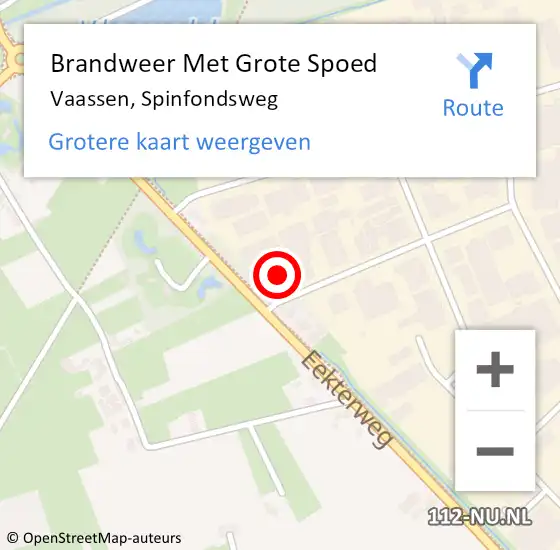 Locatie op kaart van de 112 melding: Brandweer Met Grote Spoed Naar Vaassen, Spinfondsweg op 9 augustus 2016 21:46