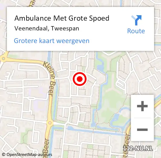 Locatie op kaart van de 112 melding: Ambulance Met Grote Spoed Naar Veenendaal, Tweespan op 10 augustus 2016 01:17