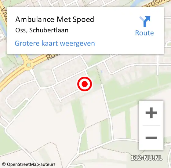 Locatie op kaart van de 112 melding: Ambulance Met Spoed Naar Oss, Schubertlaan op 10 augustus 2016 03:09