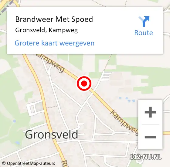 Locatie op kaart van de 112 melding: Brandweer Met Spoed Naar Gronsveld, Kampweg op 10 augustus 2016 08:16