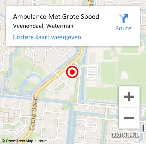 Locatie op kaart van de 112 melding: Ambulance Met Grote Spoed Naar Veenendaal, Waterman op 10 augustus 2016 09:23