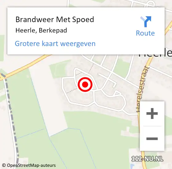 Locatie op kaart van de 112 melding: Brandweer Met Spoed Naar Heerle, Berkepad op 10 augustus 2016 11:40