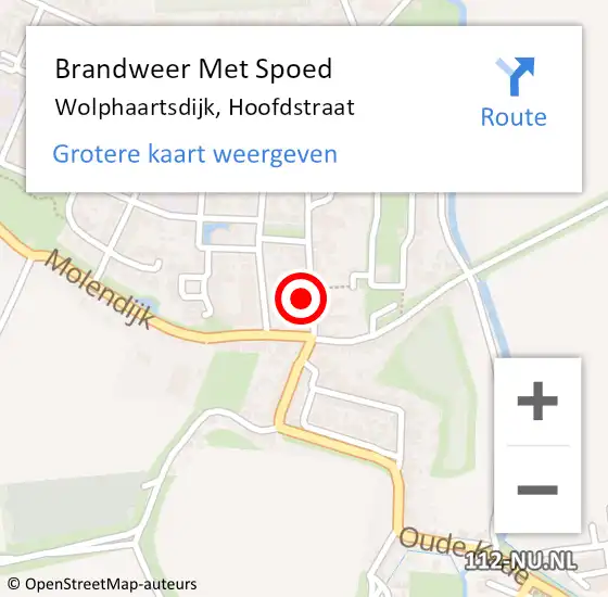 Locatie op kaart van de 112 melding: Brandweer Met Spoed Naar Wolphaartsdijk, Hoofdstraat op 23 december 2013 21:29