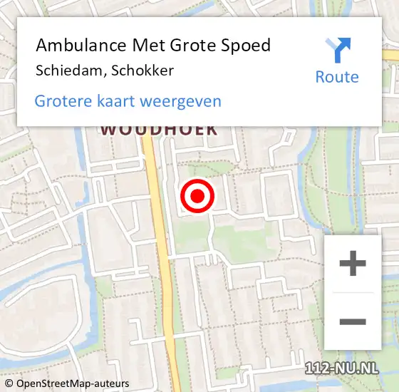 Locatie op kaart van de 112 melding: Ambulance Met Grote Spoed Naar Schiedam, Schokker op 10 augustus 2016 14:29