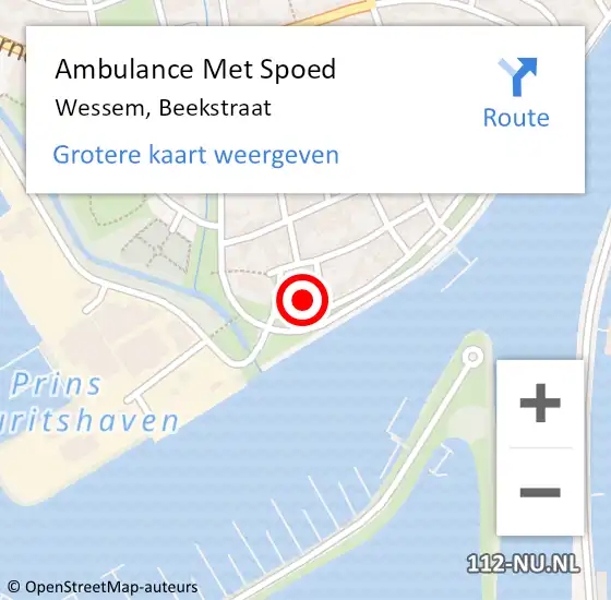 Locatie op kaart van de 112 melding: Ambulance Met Spoed Naar Wessem, Beekstraat op 10 augustus 2016 16:26