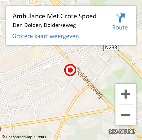 Locatie op kaart van de 112 melding: Ambulance Met Grote Spoed Naar Den Dolder, Dolderseweg op 10 augustus 2016 17:33