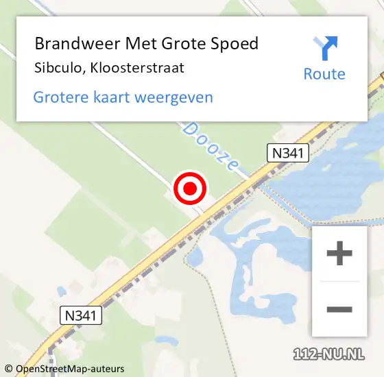 Locatie op kaart van de 112 melding: Brandweer Met Grote Spoed Naar Sibculo, Kloosterstraat op 10 augustus 2016 18:58