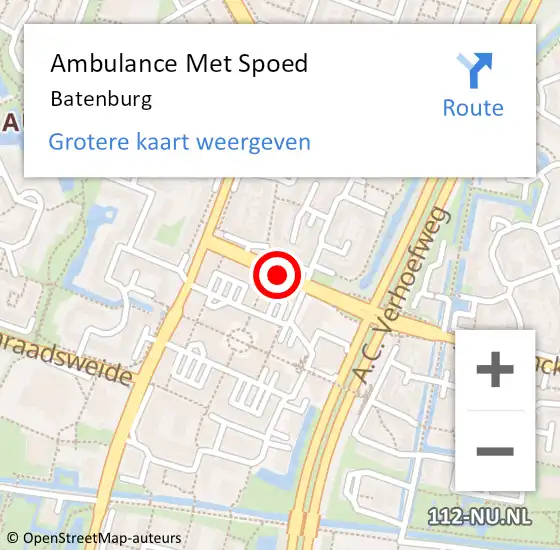 Locatie op kaart van de 112 melding: Ambulance Met Spoed Naar Batenburg op 10 augustus 2016 21:34