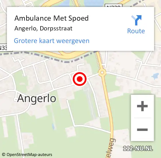 Locatie op kaart van de 112 melding: Ambulance Met Spoed Naar Angerlo, Dorpsstraat op 23 december 2013 22:22