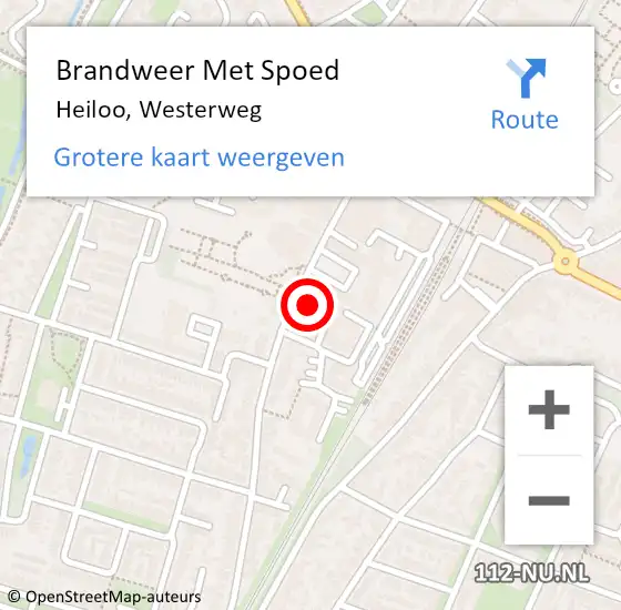 Locatie op kaart van de 112 melding: Brandweer Met Spoed Naar Heiloo, Westerweg op 11 augustus 2016 04:08