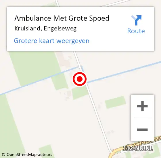 Locatie op kaart van de 112 melding: Ambulance Met Grote Spoed Naar Kruisland, Engelseweg op 23 december 2013 22:46