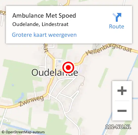 Locatie op kaart van de 112 melding: Ambulance Met Spoed Naar Oudelande, Lindestraat op 11 augustus 2016 08:39