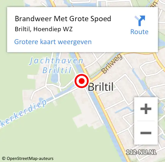 Locatie op kaart van de 112 melding: Brandweer Met Grote Spoed Naar Briltil, Hoendiep WZ op 23 december 2013 23:06