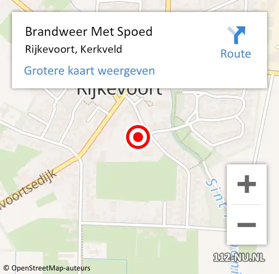 Locatie op kaart van de 112 melding: Brandweer Met Spoed Naar Rijkevoort, Kerkveld op 11 augustus 2016 11:47