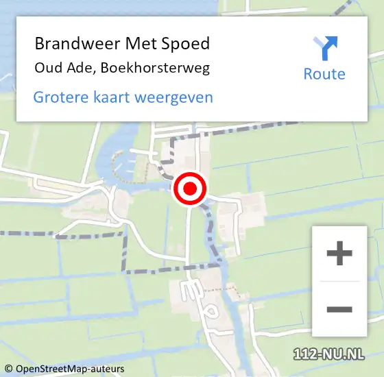 Locatie op kaart van de 112 melding: Brandweer Met Spoed Naar Oud Ade, Boekhorsterweg op 11 augustus 2016 12:10