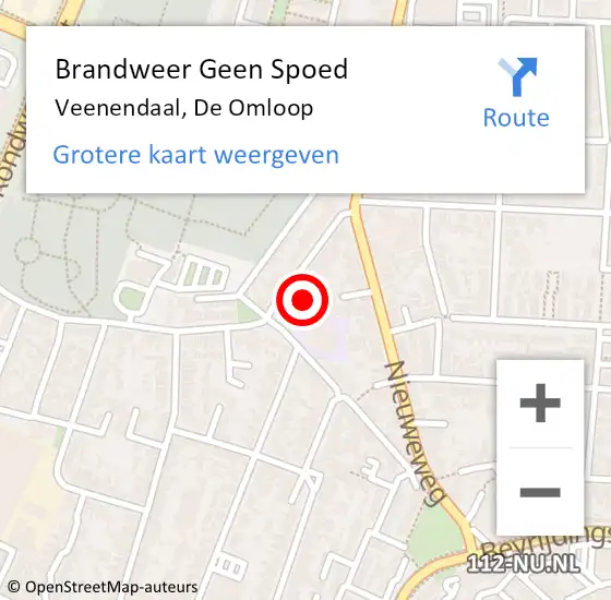 Locatie op kaart van de 112 melding: Brandweer Geen Spoed Naar Veenendaal, De Omloop op 11 augustus 2016 17:06