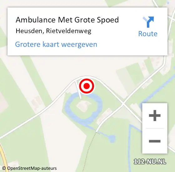 Locatie op kaart van de 112 melding: Ambulance Met Grote Spoed Naar Heusden, Rietveldenweg op 24 december 2013 00:16