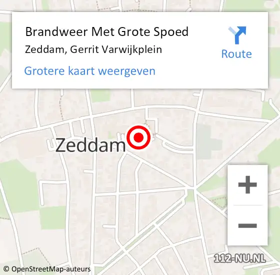 Locatie op kaart van de 112 melding: Brandweer Met Grote Spoed Naar Zeddam, Gerrit Varwijkplein op 24 december 2013 00:22