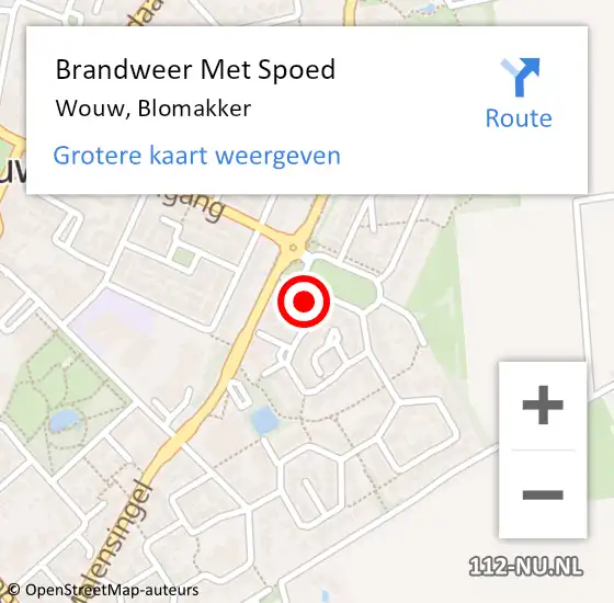 Locatie op kaart van de 112 melding: Brandweer Met Spoed Naar Wouw, Blomakker op 24 december 2013 00:24