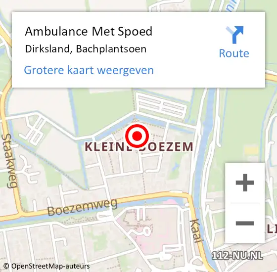 Locatie op kaart van de 112 melding: Ambulance Met Spoed Naar Dirksland, Bachplantsoen op 11 augustus 2016 22:01