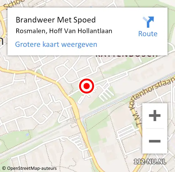 Locatie op kaart van de 112 melding: Brandweer Met Spoed Naar Rosmalen, Hoff Van Hollantlaan op 11 augustus 2016 23:56