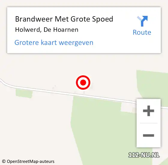 Locatie op kaart van de 112 melding: Brandweer Met Grote Spoed Naar Holwerd, De Hoarnen op 12 augustus 2016 11:17