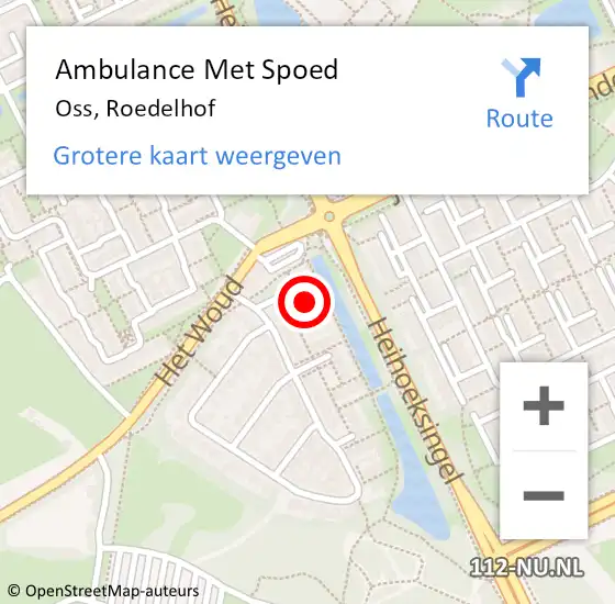 Locatie op kaart van de 112 melding: Ambulance Met Spoed Naar Oss, Roedelhof op 12 augustus 2016 12:08