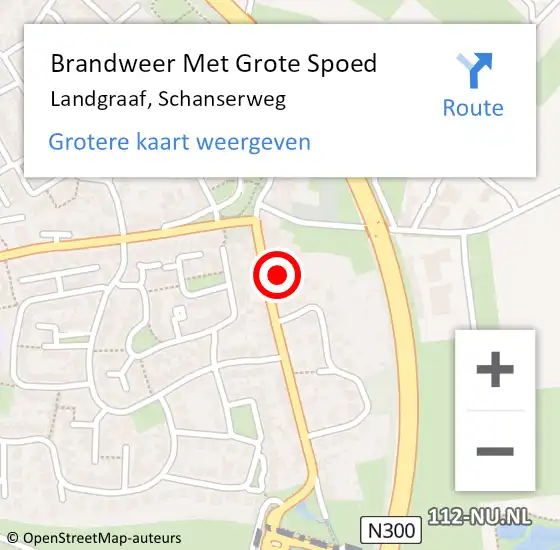 Locatie op kaart van de 112 melding: Brandweer Met Grote Spoed Naar Landgraaf, Schanserweg op 12 augustus 2016 12:12