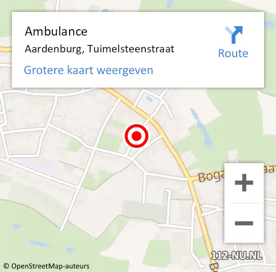 Locatie op kaart van de 112 melding: Ambulance Aardenburg, Tuimelsteenstraat op 12 augustus 2016 12:18