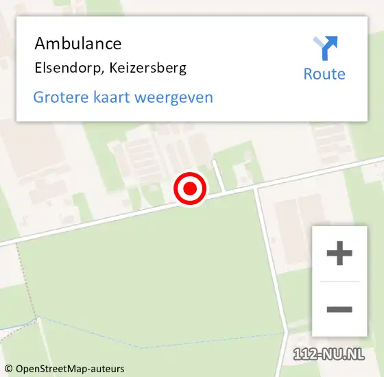 Locatie op kaart van de 112 melding: Ambulance Elsendorp, Keizersberg op 12 augustus 2016 13:44