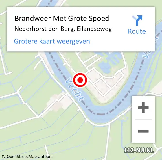 Locatie op kaart van de 112 melding: Brandweer Met Grote Spoed Naar Nederhorst den Berg, Eilandseweg op 12 augustus 2016 15:39