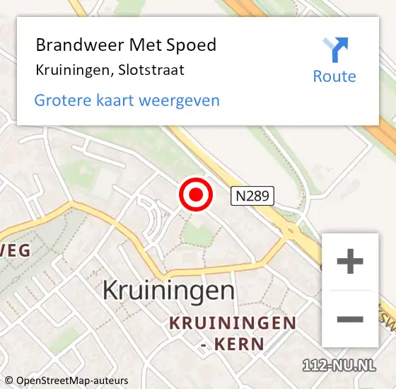 Locatie op kaart van de 112 melding: Brandweer Met Spoed Naar Kruiningen, Slotstraat op 24 december 2013 02:41