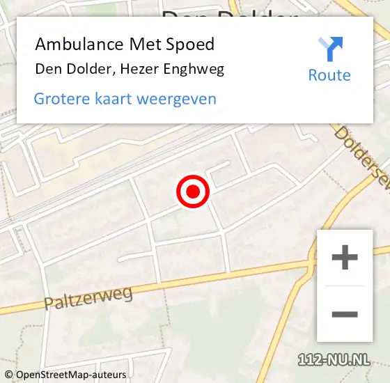 Locatie op kaart van de 112 melding: Ambulance Met Spoed Naar Den Dolder, Hezer Enghweg op 12 augustus 2016 18:07