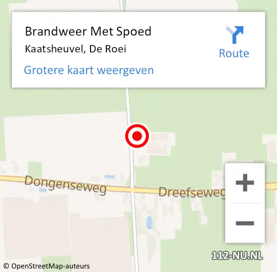 Locatie op kaart van de 112 melding: Brandweer Met Spoed Naar Kaatsheuvel, De Roei op 12 augustus 2016 19:22