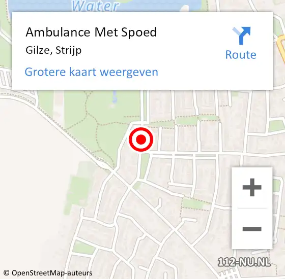 Locatie op kaart van de 112 melding: Ambulance Met Spoed Naar Gilze, Strijp op 12 augustus 2016 19:54