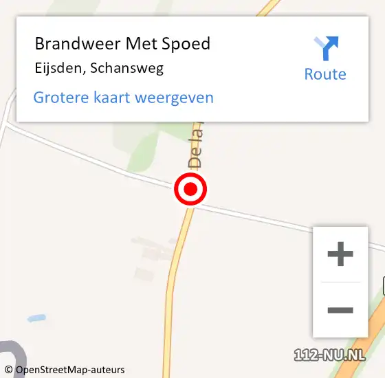 Locatie op kaart van de 112 melding: Brandweer Met Spoed Naar Eijsden, Schansweg op 12 augustus 2016 21:29